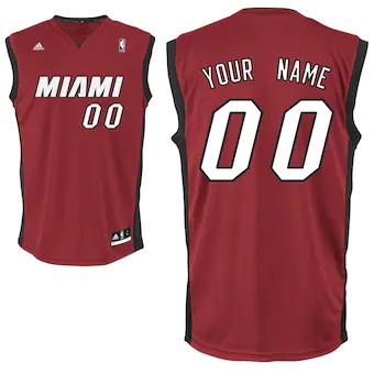 adidas miami heat youth customizable replica alternate jers-317